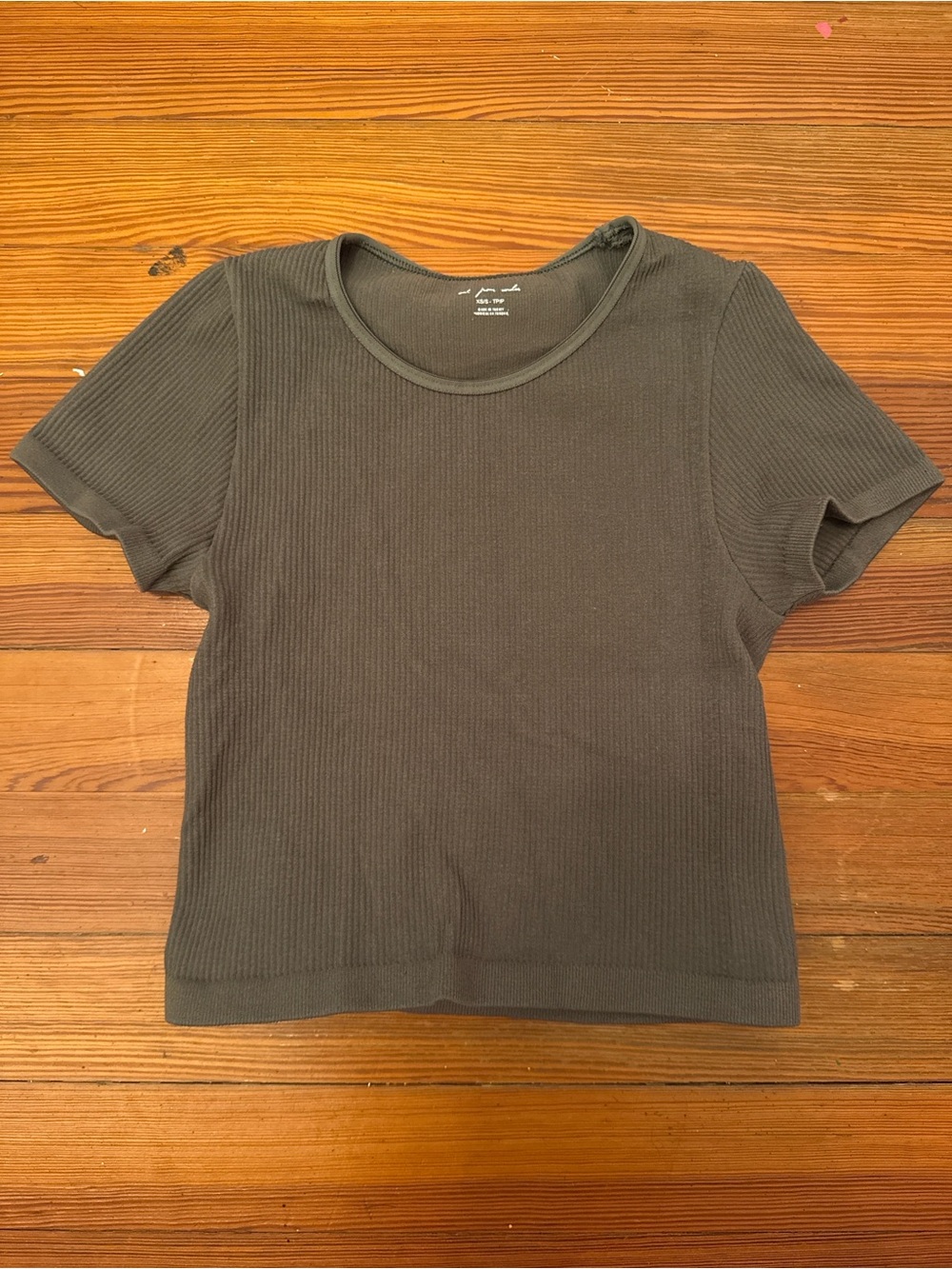 Urban Outfitters Olive Ribbed Crop Tee